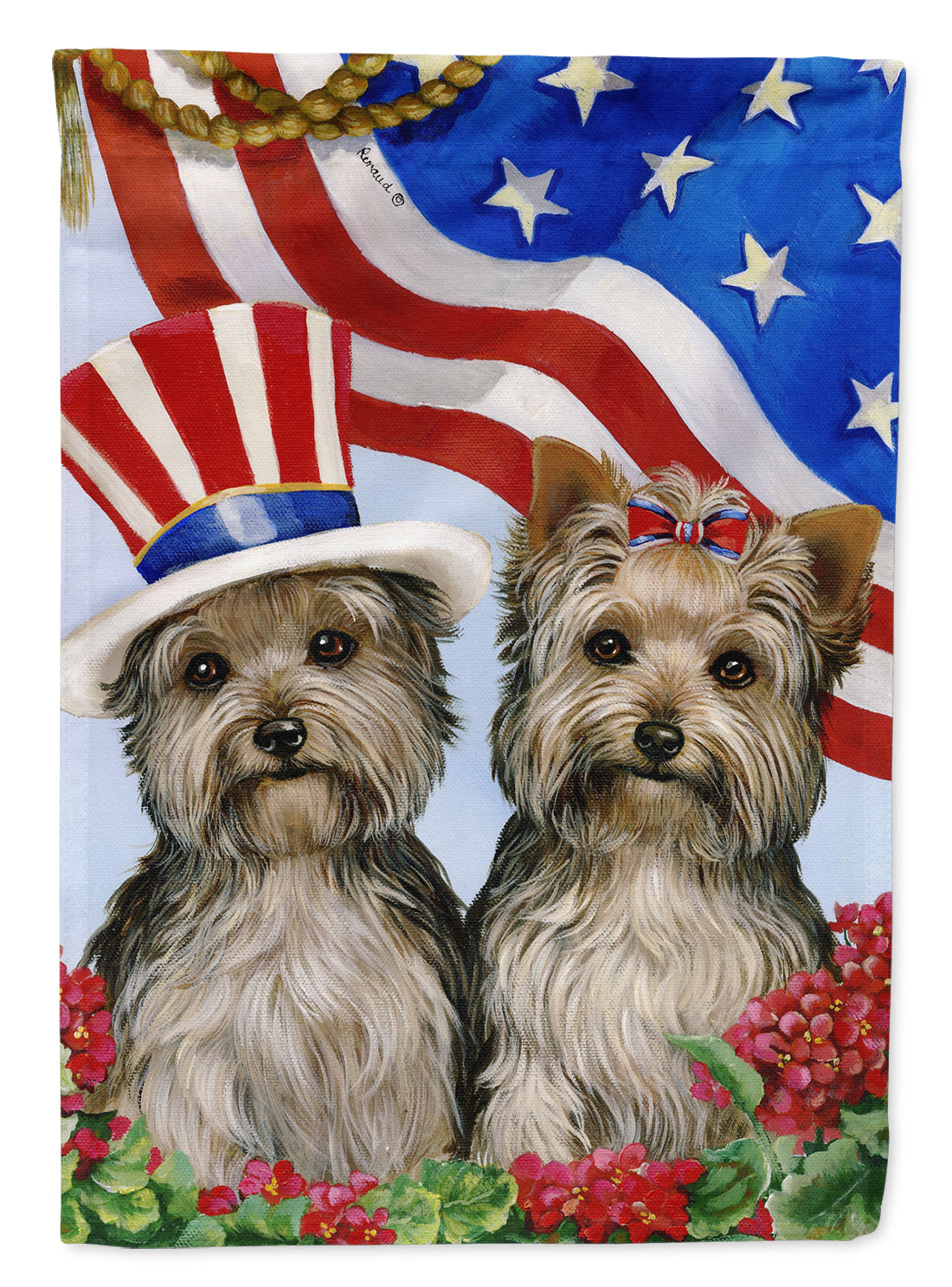 Yorkie USA Flag Canvas House Size PPP3245CHF – Precious Pet Paintings