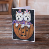 Westie Halloween Pumpkin Ride Greeting Cards and Envelopes Pack of 8