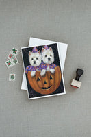 Westie Halloween Pumpkin Ride Greeting Cards and Envelopes Pack of 8